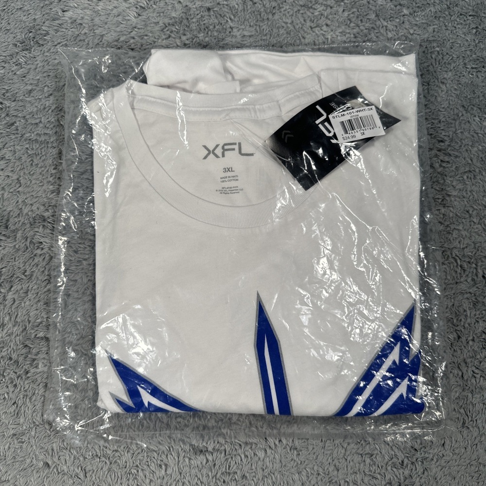 NEW ST. LOUIS MO BATTLEHAWKS Football T-shirt XFL White Size 3XL STL Jersey